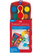 Acuarele Faber-Castell Connector Watercolours - 24 culori, paletă roșie