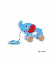 Jucărie de tragere din lemn Andreu Toys - Elefant -1