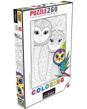 Puzzle de colorat Anatolian din 260 de piese - Familia bufnite -1