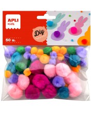 Pompoane pufoase  colorate APLI - 50 de bucati -1