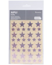 Set stickere APLI - Stelute, praf de stele roz, 3 foi