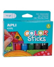 Set de vopsele pentru desen APLI Kids - Baton guas, 6 culori pastel