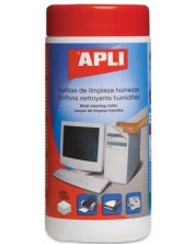 Servetele umede de curatare pentru tehnica de birou APLI - 100 bucati -1