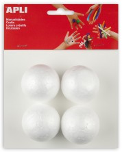 Set creativ APLI - Globuri, 50 mm, din polistiren, 4 bucati -1