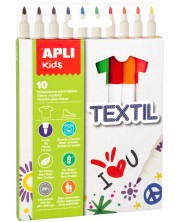 Marker de desenat pe textil APLI - 10 culori