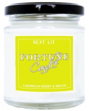 Lumanare parfumata cu mesaj Next Lit Fortune Candle - fructe de padure din Caraibe si pepene galben, in engleza -1