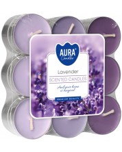Lumânări parfumate de ceai Bispol Aura - Lavender, 18 bucăți -1