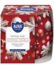 lumânare parfumată într-o cană Bispol Aura - Red Winter Star, 100 g