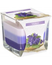 Lumânare parfumată Bispol Aura - Violet, 170 g
