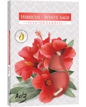 Lumanari parfumate Bispol Aura - Hibiscus-White Sage, 6 bucăți -1