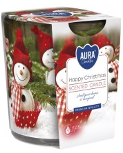 lumânare parfumată într-o cană Bispol Aura - Happy Christmas, 100 g