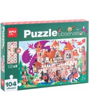 Joc de asociere Apli - Puzzle Castel, 104 piese