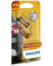 Becuri auto Philips - 12V, WY5W, W2.1X9.5d, 2 buc. -1