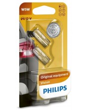 Becuri auto Philips - 12V, W5W, W2.1X9.5d, 2 buc. -1