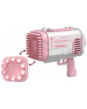 Pistol pentru baloane Yifeng - Bubble Gun Outer Space, roz