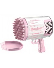 Pistol pentru baloane Yifeng - Bubble Gun Rocket, roz
