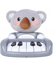 Jucărie muzicală pentru bebeluși Chipolino – Pian koala din pluș, gri deschis