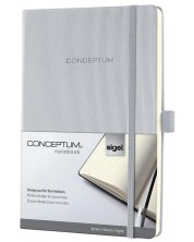 Carnețel cu coperta tare Sigel Conceptum Format A5 - gri, căptușite pagini