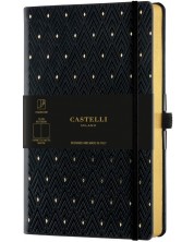 Бележник Castelli Copper & Gold - Diamonds Gold, 9 x 14 cm, coli albe
