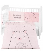 Set de dormit pentru bebelusi din 2 piese KikkaBoo - Bear with me Roz, 70 x 140 cm -1