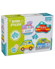 Puzzle pentru bebeluși Trefl 4 în 1 - Mijloace de transport -1