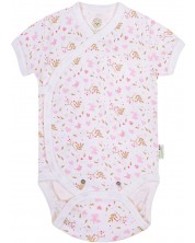 Body pentru bebeluşi Bio Baby - bumbac organic, 68 cm, 4-6 luni, roz-alb -1