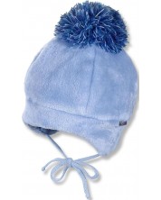 Căciulă de iarnă pentru bebeluși cu ciucuri Sterntaler - 45 cm, 6-9 luni, albastru deschis -1