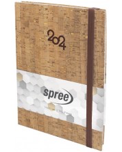 Caiet de notițe Spree cu gumă de șters - Copertă din plută, 168 de foi, 2024 -1