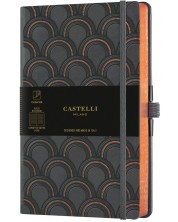 Бележник Castelli Copper & Gold - Art Deco Copper, 13 x 21 cm, linii