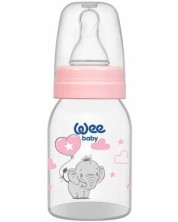Biberon Wee Baby Classic - 125 ml, roz cu elefant -1