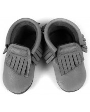 Pantofi pentru bebeluşi Baobaby - Moccasins, grey, mărimea XS