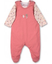 Salopetă pentru bebeluși și body Sterntaler - pentru fete, 50 cm, 0-2 luni, roz -1