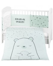 Set de dormit pentru bebelusi din 2 piese KikkaBoo - Bear with me Mint, 70 x 140 cm
