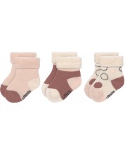 Șosete pentru copii Lassig - 0-4 luni, alb-roz, 3 perechi -1