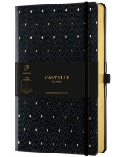 Бележник Castelli Copper & Gold - Diamonds Gold, 13 x 21 cm, coli albe