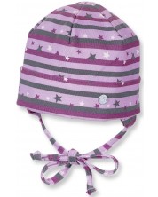 Pălărie pentru bebeluși Sterntaler - Cu stele, 43 cm, 5-6 luni, mov-gri -1