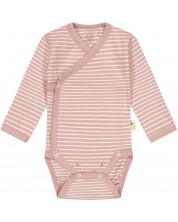 Body cu dungi pentru bebeluși Bio Baby - Bumbac organic, 50 cm, 0-1 lună, roz. -1