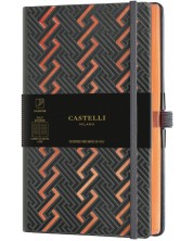 Бележник Castelli Copper & Gold - Roman Copper, 9 x 14 cm, linii