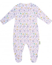 Salopetă pentru bebeluşi Bio Baby - Bumbac organic, 50 cm, 0-1 luna, galbenă-gri -1