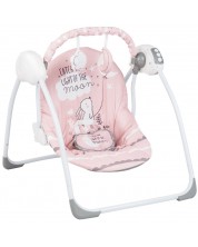 Leagăn pentru bebeluși KikkaBoo - Felice Rabbit, muzical, roz