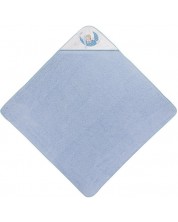 Interbaby Baby Towel - Bear Sleeping Blue, 100 x 100 cm -1