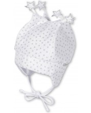 Pălărie pentru bebeluși Sterntaler - Cu stele, 41 cm, 4-5 luni, albă -1