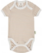 Body cu mânecă scurtă pentru bebeluși Bio Baby - Bumbac organic, 62 cm, 3-4 luni, în dungi -1