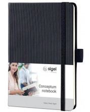 Carnețel cu coperta tare Sigel Conceptum Format  A6 - Foi negre, căptușite pagini -1