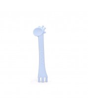 Lingurita din silicon Kikka Boo - Giraffe, albastra