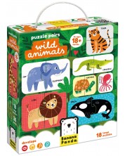 Puzzle pentru bebeluși Banana Panda 18 în 1- Animale sălbatice