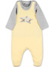 Salopetă și bluză pentru bebeluși Sterntaler - Cu ratusca, 56 cm, 3-4 luni, galbenă -1
