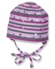 Pălărie pentru bebeluși Sterntaler - Cu stele, 41 cm, 4-5 luni, mov-gri -1