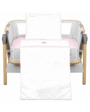 Set de lenjerie de pat pentru pătuț mini din 5 piese KikkaBoo - Dream Big, roz