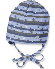 Pălărie pentru bebeluși Sterntaler - Cu stele, 39 cm, 3-4 luni, albastru-gri -1